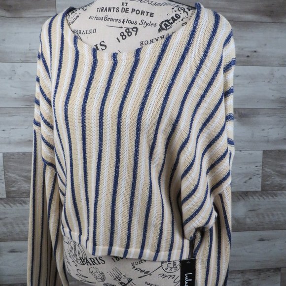 Lulu's* Women's Extra Long Sleeve Boat Neck Straight Hem Sweater~ Size Large - Picture 2 of 10